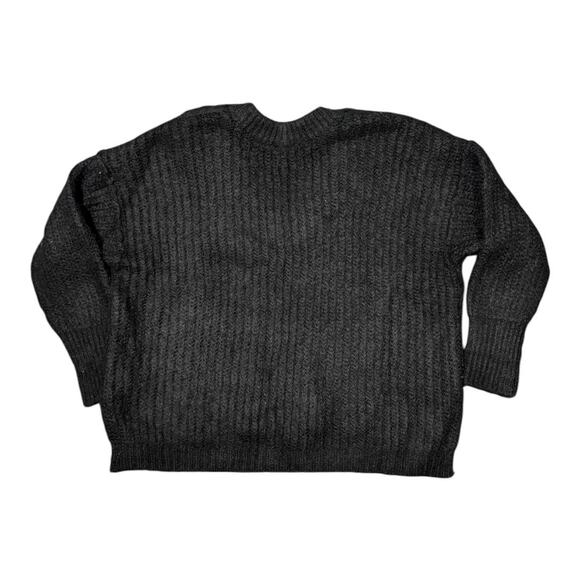 Free People Dark Gray/Black Chunky Oversized Sweater - Size XS - Picture 6 of 6